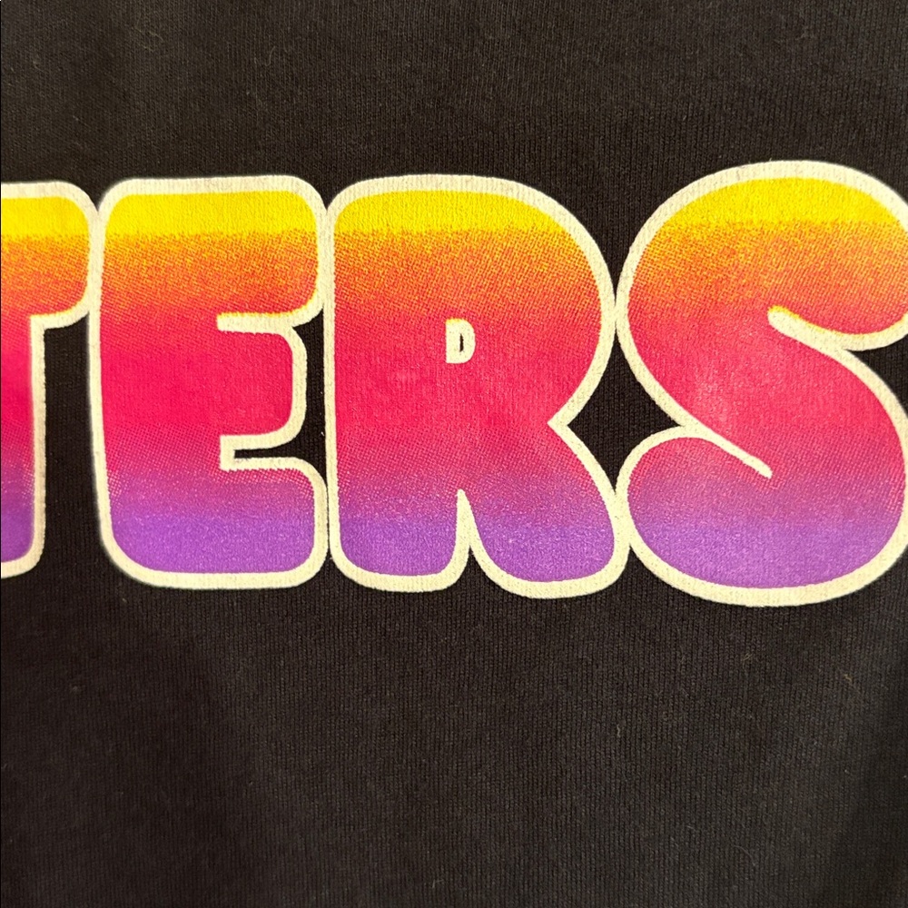 HOOTERS Multicolor Logo Graphic Bella Canvas Black Airlume Jersey Crop Tee XS/Sm - Picture 4 of 7